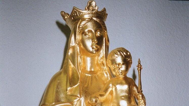 Die Figur ist 60 Zentimeter hoch und 25 Kilo schwer. Foto: Pfarrei Lahm