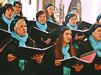 Heiter und beschwingt stimmte das Vocalensemble in der Stadtpfarrkirche auf die bevorstehende Adventszeit ein. Foto: Gabi Arnold