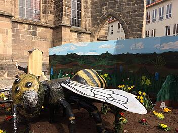 Miit ihrem "Bienen-Brunnen" an der Morizkirche gewannen die Mädchen und Jungs der Heinrich-Schaumberger-Schule den ersten Preis.Foto: Oliver Schmidt