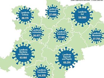 Im Überblick: Die Anzahl der gelieferten Impfdosen in die Impfzentren Oberfrankens. Klaus Heim