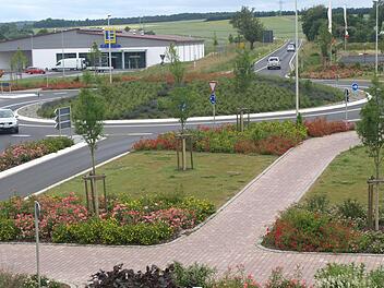 Der neue Kreisel in Oerlenbach Foto: Stefan Geiger