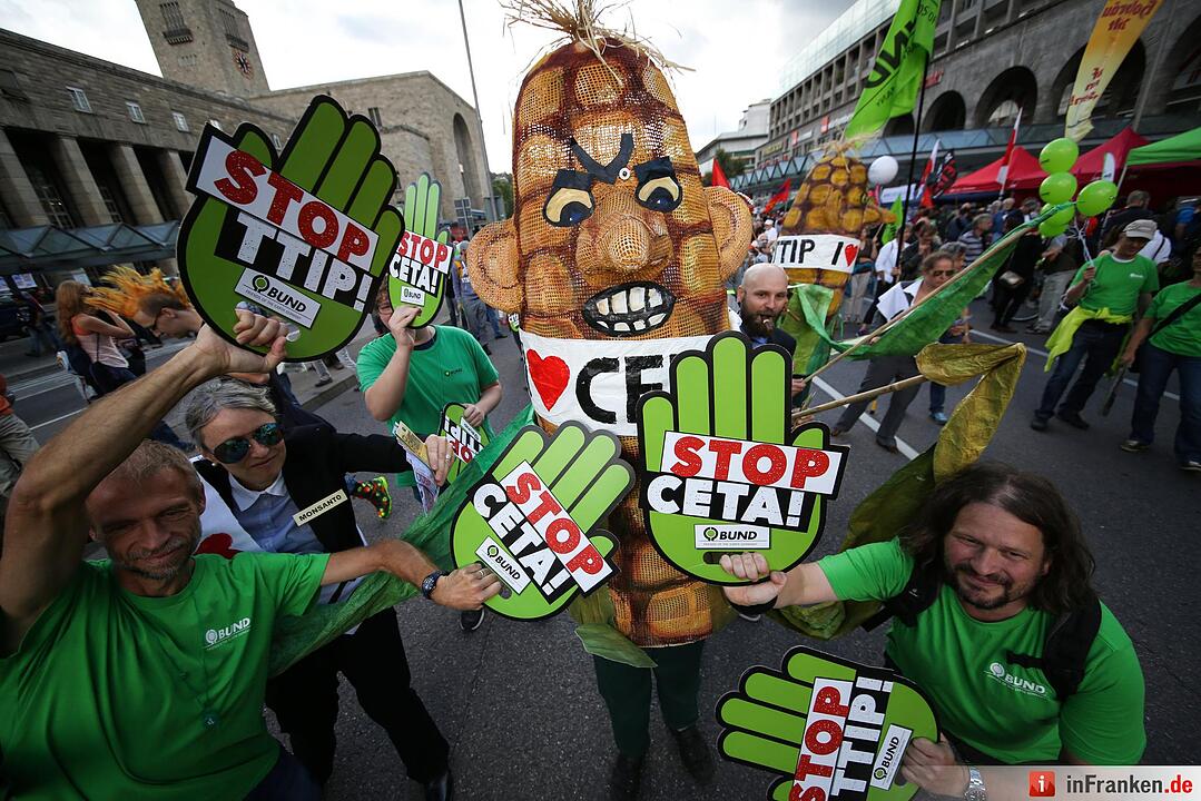 Demonstration gegen die Handelsabkommen