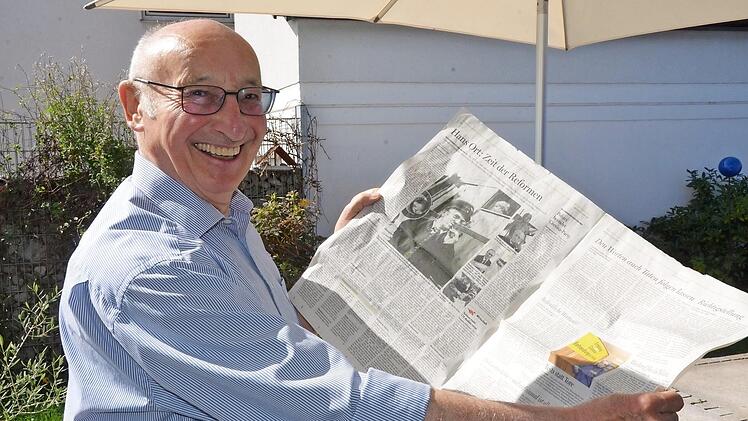 Hans Lang nimmt mit seinen 78 Jahren immer noch regen Anteil am Stadtgeschehen und hat auch die Bürgermeister-Serie im FT verfolgt. Mit seinem Vorgänger Hans Ort pflegte er eine gute Zusammenarbeit. Foto: Bernhard Panzer