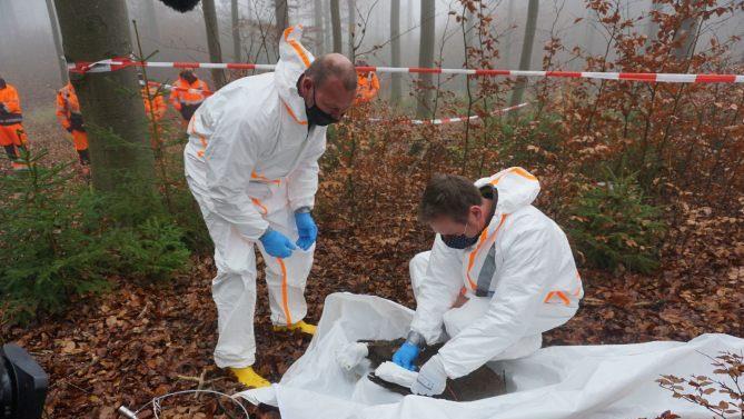 Übung, um für Fälle von Afrikanischer Schweinepest (ASP) gerüstet zu  sein. Foto: Marion Eckert
