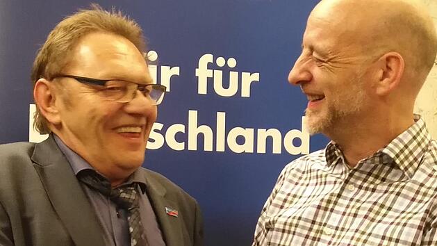 Martin B&ouml;hm (rechts) und Detlef Rauh freuen sich &uuml;ber die aussichtsreichen Listenpl&auml;tze.Foto: privat