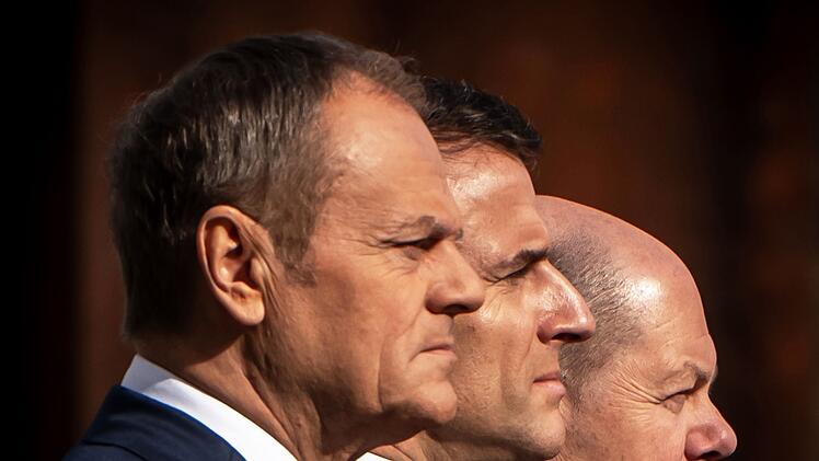 Kanzler Scholz empfängt Tusk und Macron