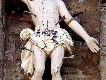 Witterungseinflüsse hatten die Statue des heiligen Sebastian arg in Mitleidenschaft gezogen. Foto: privat