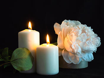 Kerze, Rose, Trauer, Tod