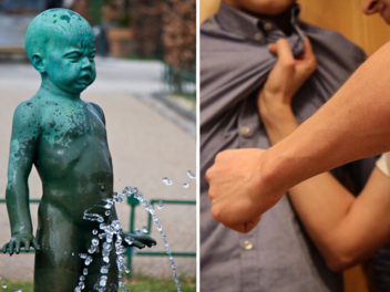 Schl&auml;gerei vor Brauerei in Bamberg