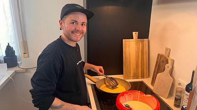 Bei Veganer Robin (27) gibt's pflanzliche Pfannkuchen.