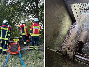 Scherneck/Untersiemau: Feuerwehr retten Mann aus Schacht