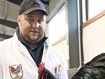 André Karl mit seinem Favoriten der Rasse Australorp Foto: kms