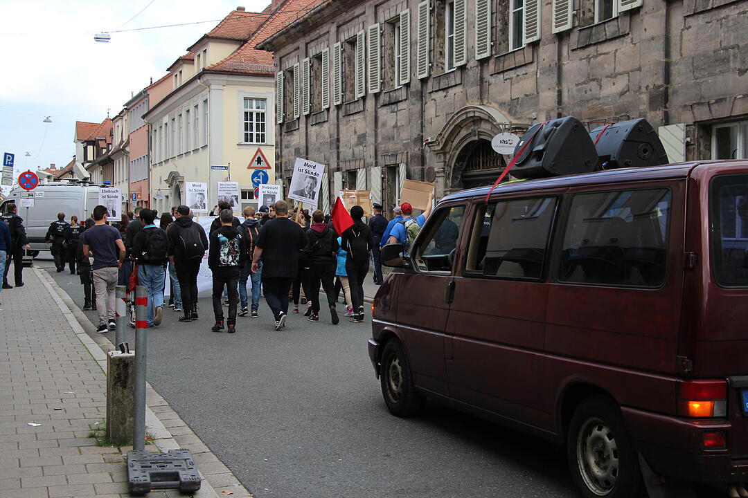 Antifa-Demo gegen Joachim Herrmann in Erlangen