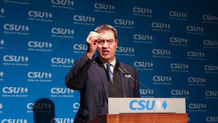 Markus Söder am Rednerpult. Foto: Barbara Herbst