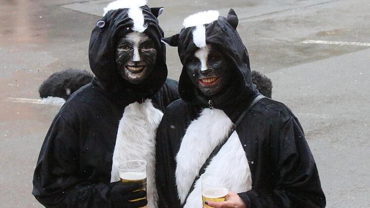 Auch zwei Stinktiere feiern Fasching.