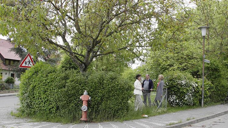 Links geht es in die Konrad- , rechts in die Nußbaumstraße in Forchheim.
