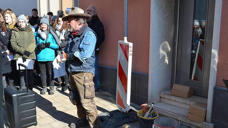 Verlegung der Bad Brückenauer Stolpersteine.Johannes Schlereth