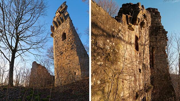 Ruine Stollberg, bei Handthal, Landkreis Schweinfurt, Unterfranken, Franken, Bayern, Deutschland, Steigerwald