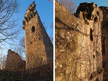 Ruine Stollberg, bei Handthal, Landkreis Schweinfurt, Unterfranken, Franken, Bayern, Deutschland, Steigerwald