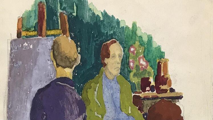 Im Skizzenbuch des Künstlers entdeckt: ein Aquarell von 1916, das während seines Studiums an der Kunstgewerbeschule Stettin entstanden ist.Foto: Wolfgang Schoberth