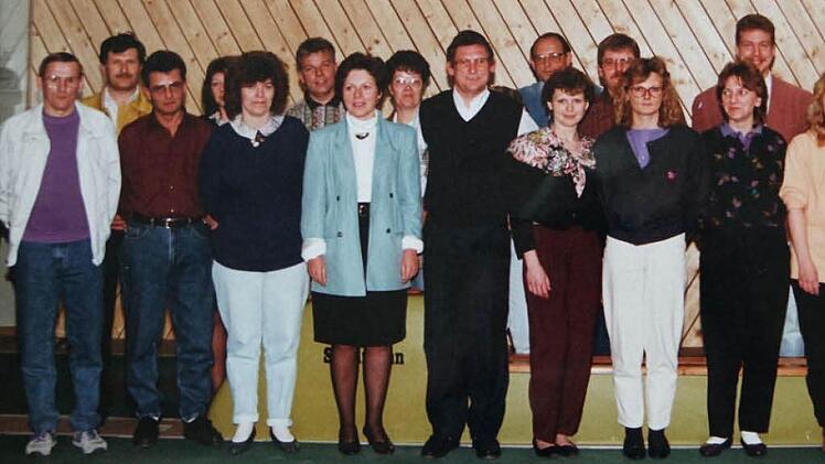 Die Gründungsmitglieder der Kegelabteilung des TV Ebern im Jahr 1990. Foto: Archiv/Wolfgang Dietz
