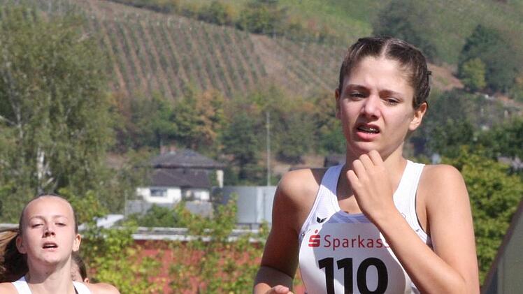 Amy Schulz vom TSV Oberthulba holte sich den Titel im Siebenkampf der Jugend W14.