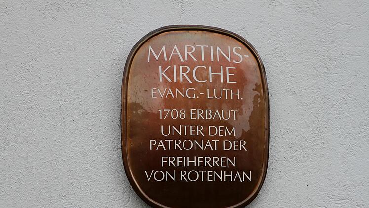 Beschilderung der "Martinskirche" mit einigen wichtigen Informationen zur Kirche.. Günther Geiling