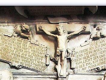Das Epitaph Wilhelms von Wiesenthau, der seinen Amtssitz in Forchheim hatte, und seiner Ehefrau Anna. Das Epitaph schmückt die Pfarrkirche St. Bartholomäus Kirchehrenbach.  Foto: Reinhold Glas