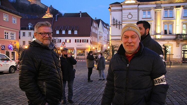 Bürgermeister Frank Wilzok (CSU) und SPD-Stadtrat Matthias Hahn gingen für dasselbe Ziel auf die Straße.