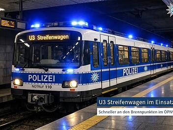 Die Polizei Mittelfranken stellte ihren neuen U3-Streifenwagen vor, der Beamte in N&uuml;rnberg k&uuml;nftig staufrei an den Einsatzort bringen soll.