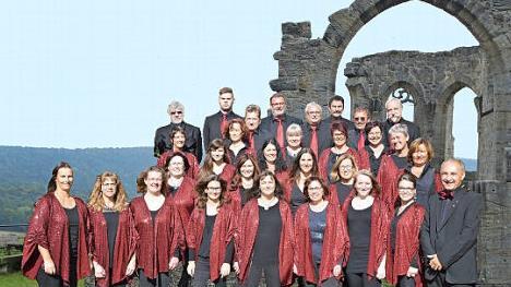 Der Chor "Praising People" (mit musikalischem Leiter Bernd Schmidt, rechts) und organisatorischem Leiter Diethelm Schorscher (hinten, Zweiter von rechts) gibt am 30. März um 19 Uhr ein Konzert in der evangelischen Kirche in Watzendorf.  Foto: Helmut Will