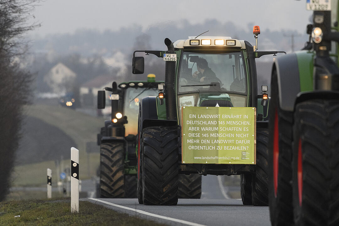 Bauerndemo... auf dem Weg nach N&uuml;rnberg