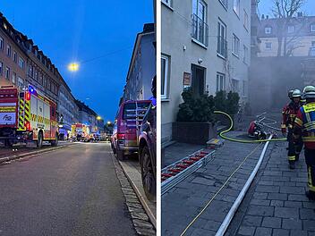 Brand in Würzburger Altstadt - Straßenbahnverkehr unterbrochen