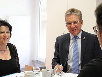 Gabriele Hohenner und Hans Rebhan sprachen mit den FT-Redakteuren über die Zukunft der Wirtschaftsraums Kreis Kronach. Foto: Anna-Lena Deuerling