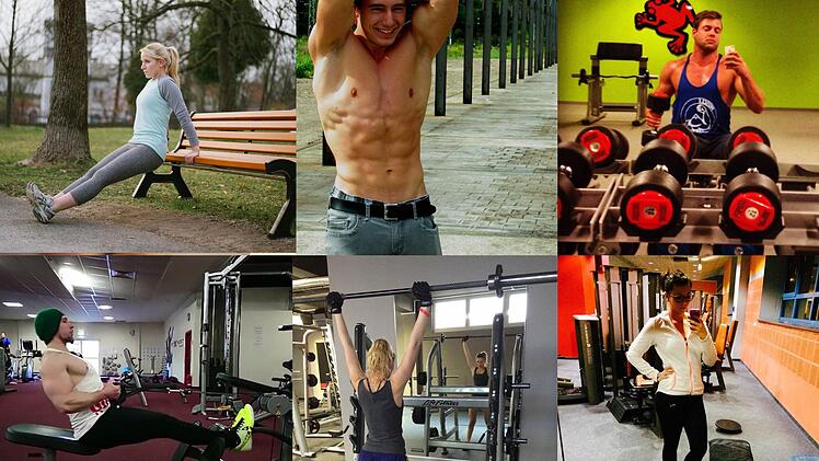 Collage der fränkischen Fitness-Fans, die wir interviewt haben.Fotos: privat, Collage: Vanessa Schneider