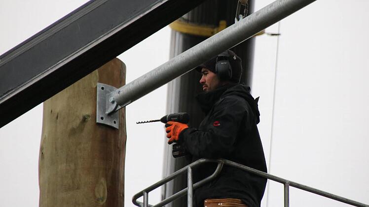 Anfang März wurde der neue Hochseilgarten auf dem Volkersberg errichtet. Foto: Ralf Ruppert