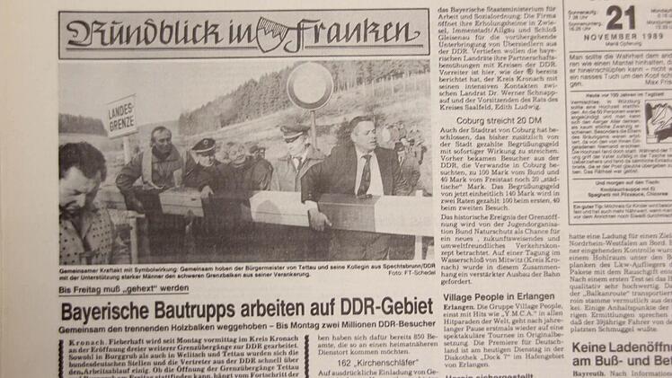 Zeitungsausschnitt von 1989