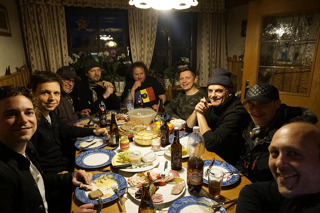 Backstage bei den Dorfrockern beim Eichenbühler Hoffest