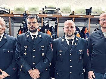 Der neue Vorstand der Freiwilligen Feuerwehr Winkels (von links): Carolin Maul, Alexander Stöcker, Andreas Müller, Christian Tews, Daniel Maul und Joachim Scheiner
