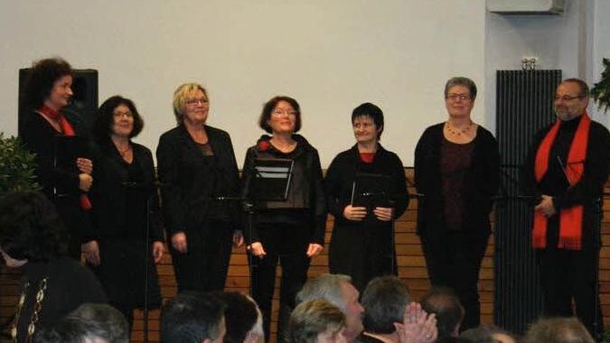 Für großen Beifall sorgten ,,Kreuz und Quer'' unter der Leitung von Silke Dittrich beim Neujahrsempfang.
