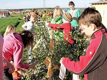 Die Kinder schm&uuml;ckten die Krone.  Fotos: Richard S&auml;nger