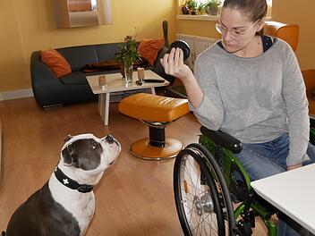 Spielen könnte Kai-Uwe den ganzen Tag. "Manchmal ist er eine echte Nervensäge", meint Frauchen Sophie. Doch abschlagen kann sie ihrem treuen Kumpel den Wunsch nie. Foto: Manja von Nida