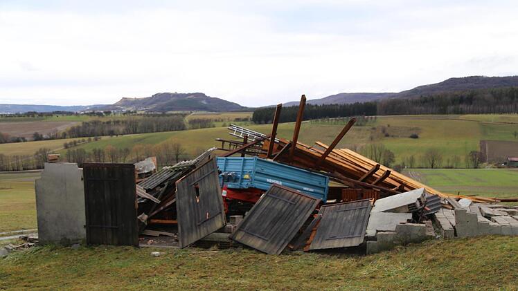 Die zerstörte Maschinenhalle zwischen Kunreuth und Weingarts Foto: Franz Galster