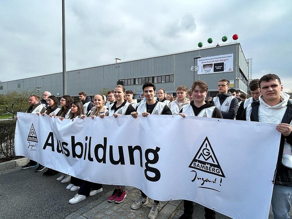 Protestaktion bei Bosch Bamberg
