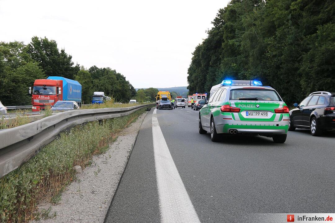 Unfall auf der A3 bei Schlüsselfeld