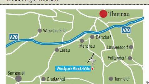Die Grafik zeigt die Standorte der Vorranggebiete für Windkraft