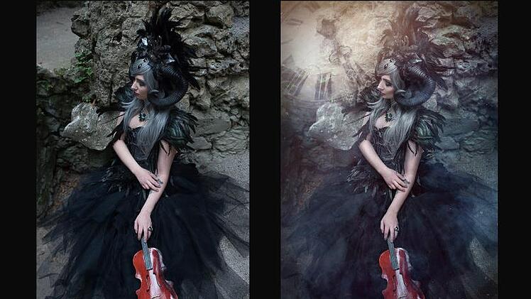 Vorher-Nachher-Foto nennt  Melanie Stäudler solche Arbeiten. Links die Originalaufnahme, rechts die bearbeitete. Foto: Melanie Stäudler