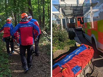 Spardorf: Bergwacht muss Jungen nach Mountainbike-Unfall aus "unwegsamem Gelände" retten
