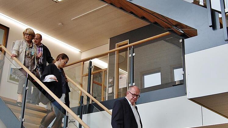 Das Treppenhaus des neuen Kunden- und Verwaltungszentrums