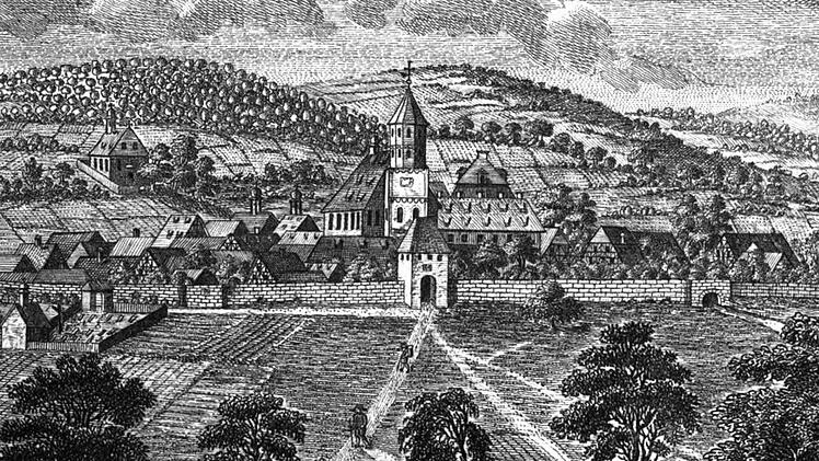 Neunkirchen am Brand um 1800, gezeichnet von L. Schlemmer